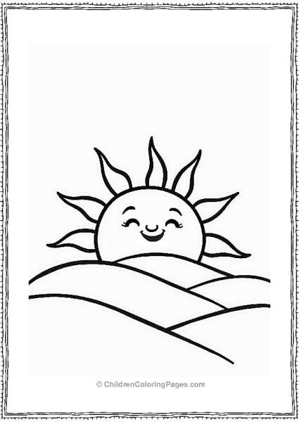 Smiling Sun Rising Over Hills Free PDF Printable