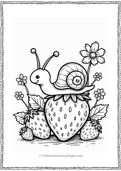 Snail On A Strawberry Leaf Free PDF Printable