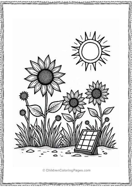 Solar Energy Garden With Sunflowers Free PDF Printable