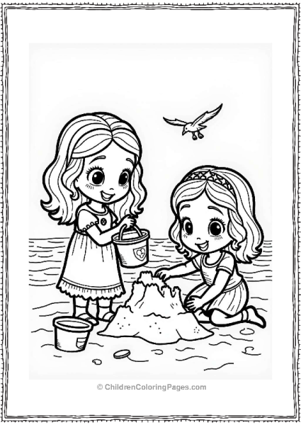 Sophia And Amber Building A Sandcastle Free PDF Printable