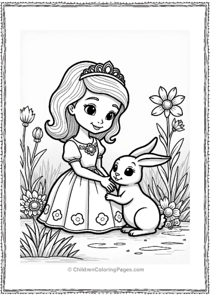 Sophia And The Friendly Rabbit In A Garden Free PDF Printable