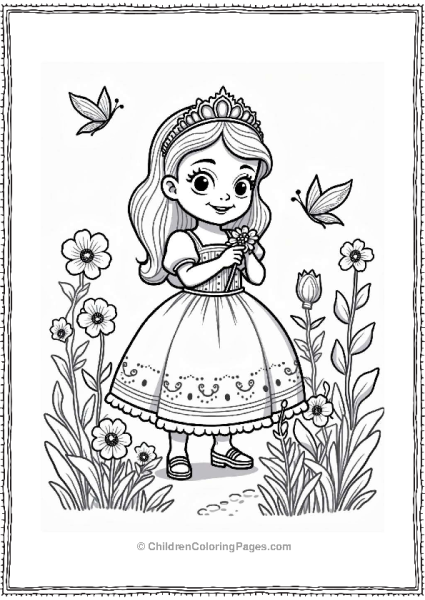 Sophia In A Flower Garden Free PDF Printable