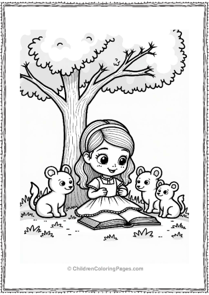 Sophia Reading To Her Animal Friends Free PDF Printable