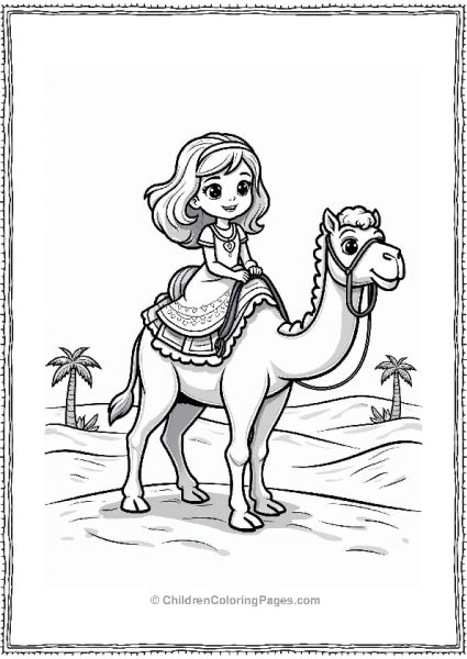 Sophia Riding A Camel In The Desert Free PDF Printable