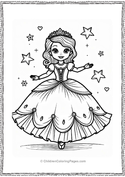 Sophia The First In A Sparkling Ball Gown Free PDF Printable