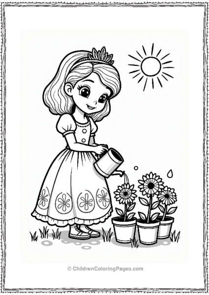 Sophia Watering Magical Flowers Free PDF Printable