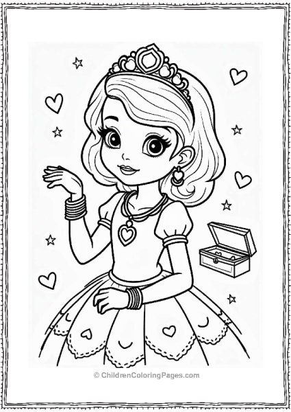 Sophia With Jewelry And Hearts Free PDF Printable