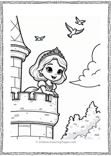 Sophia The First Waving From The Castle Balcony Free PDF Printable