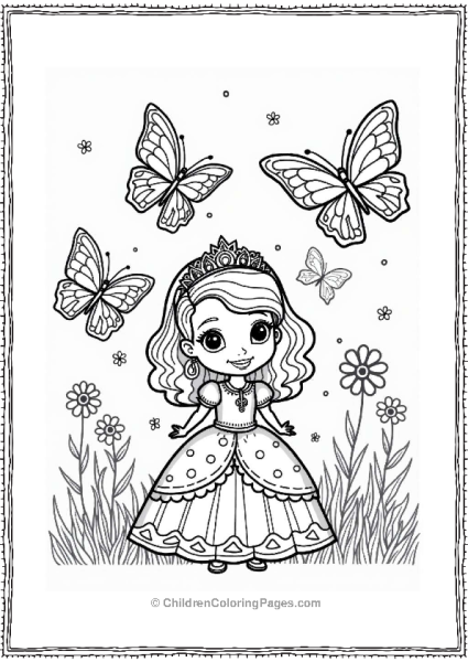 Sophia The First With Butterfly Friends Free PDF Printable