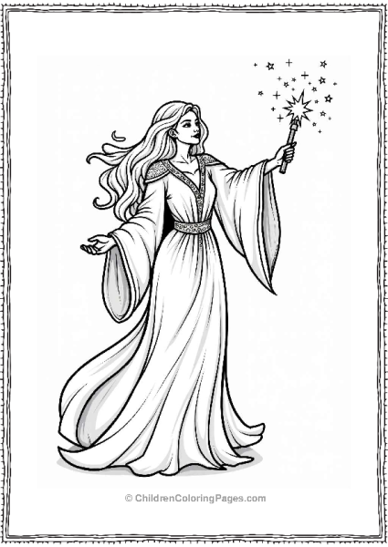 Sorceress Casting Spells Free PDF Printable