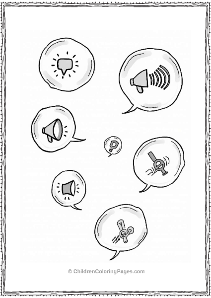 Sound Bubbles With Different Symbols Free PDF Printable