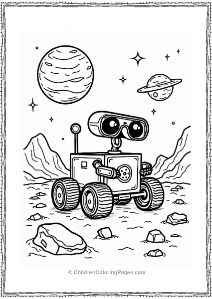 Space Exploration Rover On A Distant Planet Free PDF Printable