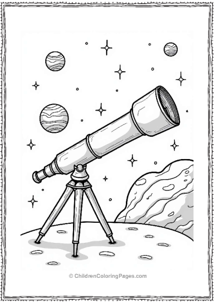 Space Telescope In A Starry Sky Free PDF Printable