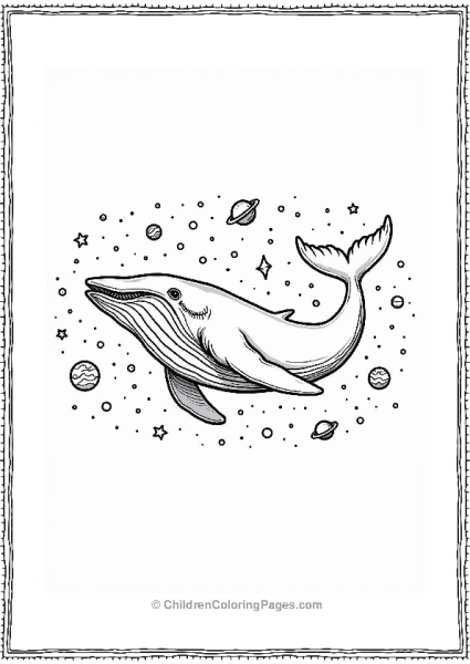 Space Whale Swimming Through The Galaxy Free PDF Printable