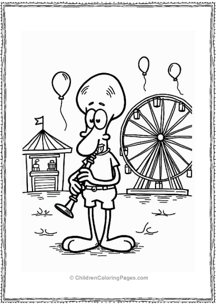 Squidward At The Carnival Free PDF Printable