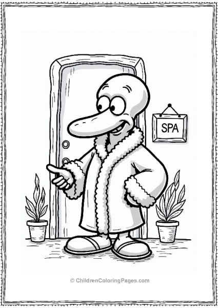 Squidward In A Spa Robe Free PDF Printable