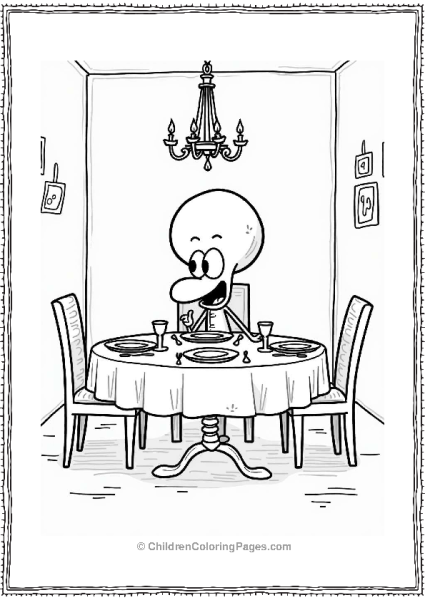 Squidward In His Dining Room Free PDF Printable