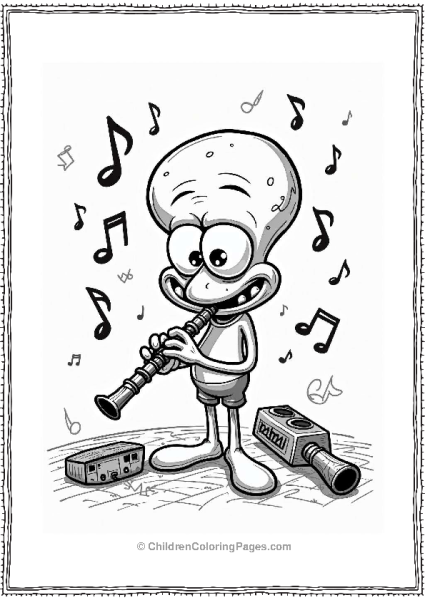 Squidward In His Music Room Free PDF Printable