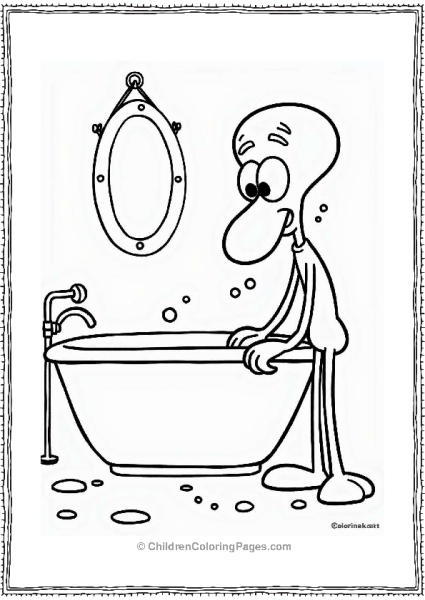 Squidward In The Bathroom Free PDF Printable