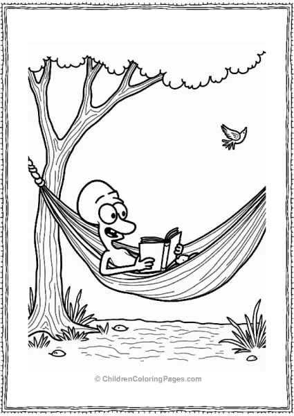 Squidward Reading In A Hammock Free PDF Printable