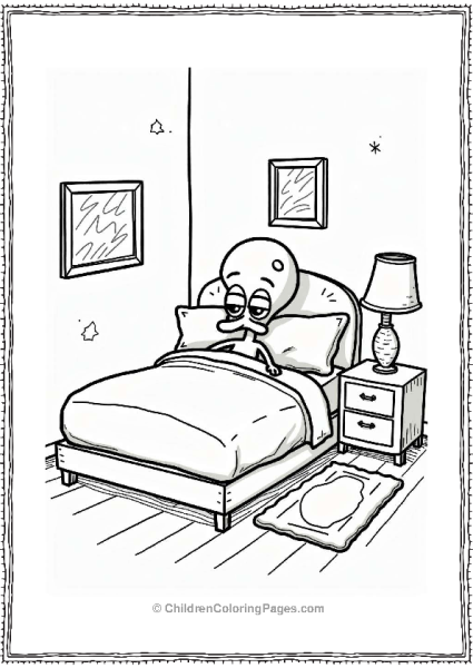 Squidward Relaxing In His Bedroom Free PDF Printable