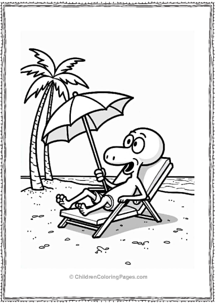 Squidward Relaxing On The Beach Free PDF Printable