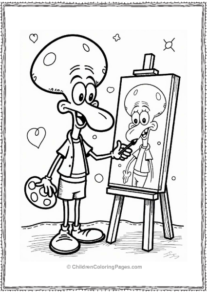 Squidward’s Artistic Self Portrait Free PDF Printable