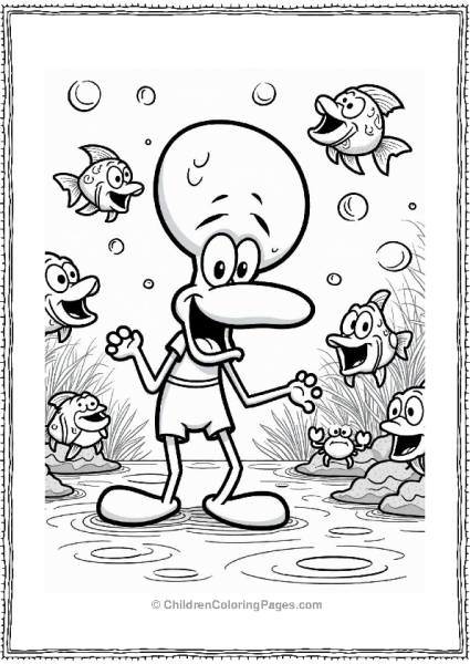 Squidward S Dance Party With Friends Free PDF Printable