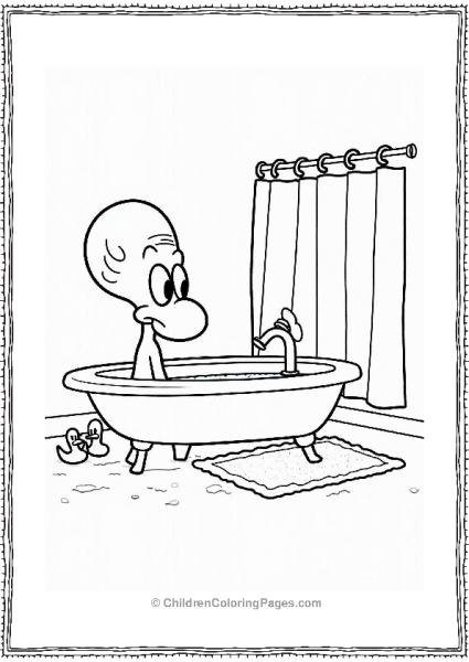 Squidward’s Fun Bathroom Scene Free PDF Printable