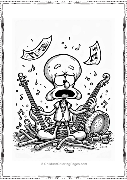 Squidward’s Musical Chaos Free PDF Printable