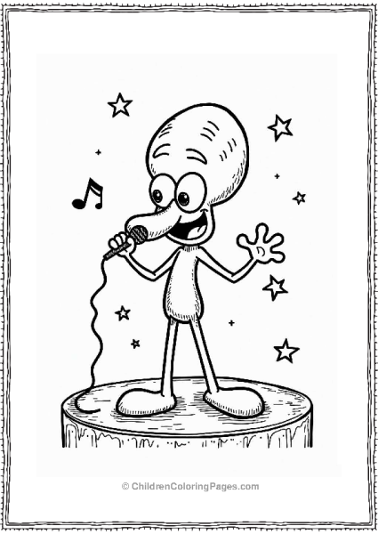 Squidward’s Solo Performance On Stage Free PDF Printable