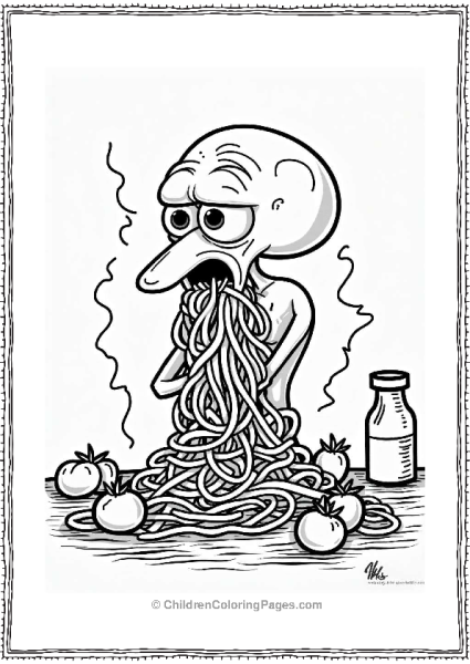 Squidward’s Spaghetti Disaster Free PDF Printable