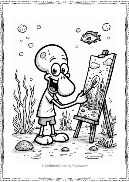 Squidward’s Underwater Art Class Free PDF Printable