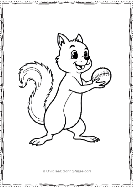 Squirrel As A Baseball Pitcher Free PDF Printable