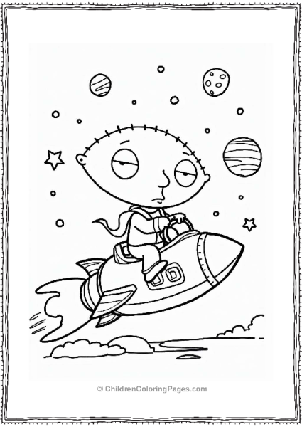 Stewie Griffin In A Cartoon Rocket Adventure Free PDF Printable