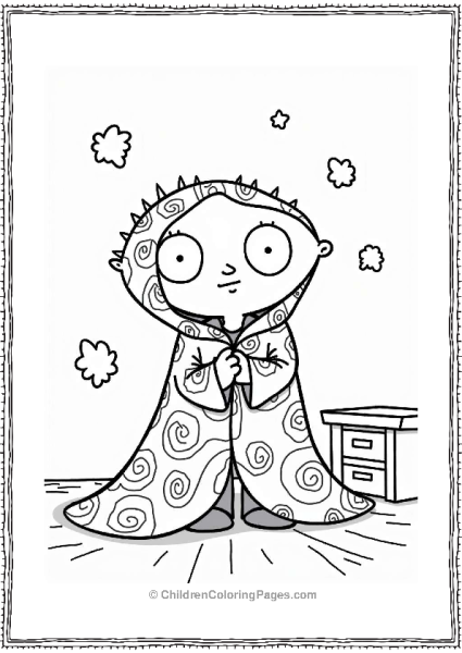 Stewie Peeking From An Invisibility Cloak Free PDF Printable