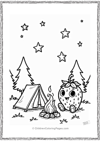 Strawberry Camping Under The Stars Free PDF Printable