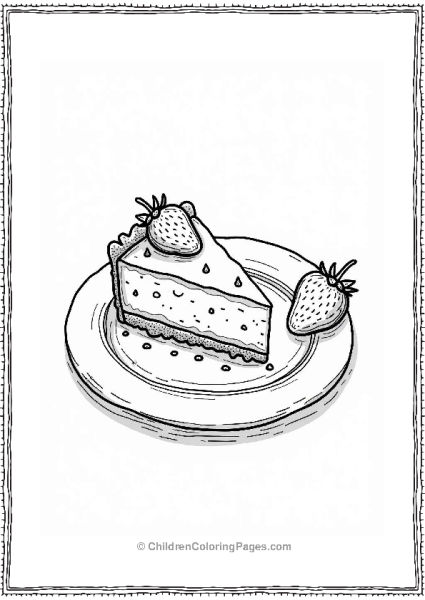 Strawberry Cheesecake Slice With Toppings Free PDF Printable