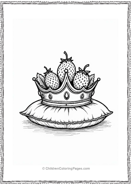 Strawberry Crown On A Soft Pillow Free PDF Printable