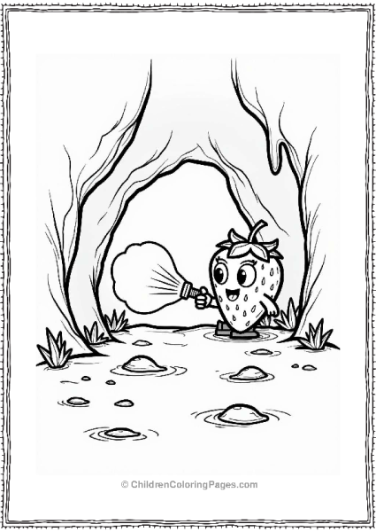 Strawberry Exploring A Cave Free PDF Printable