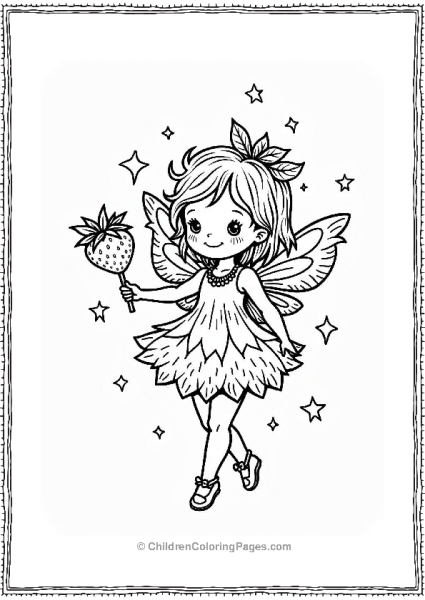 Strawberry Fairy With Wings Free PDF Printable