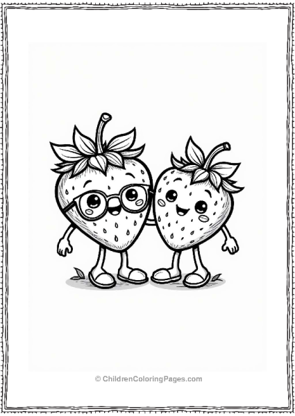 Strawberry Friends With Smiling Faces Free PDF Printable