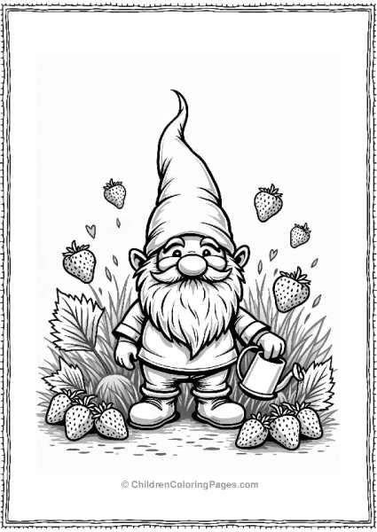 Strawberry Garden Gnome Free PDF Printable