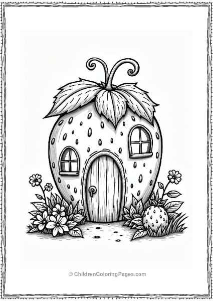 Strawberry House Surrounded By Nature Free PDF Printable