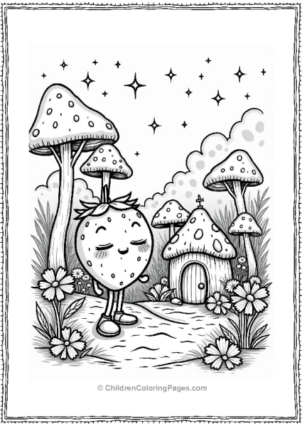 Strawberry In A Magical Forest Free PDF Printable