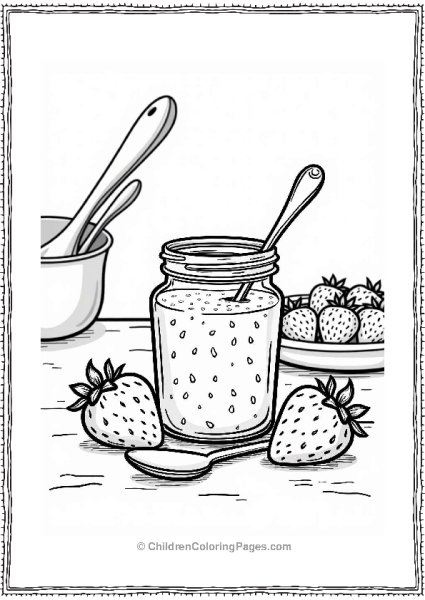 Strawberry Jam Making Scene Free PDF Printable