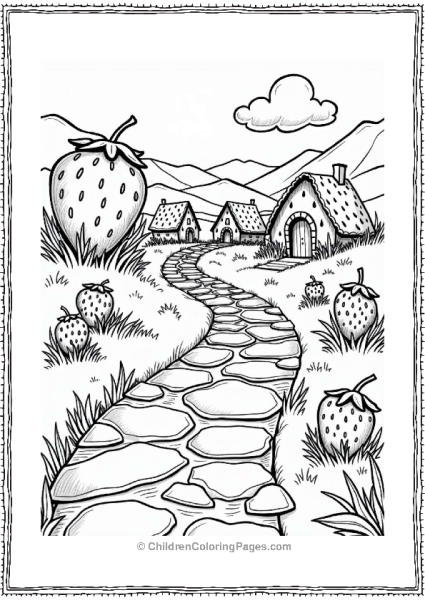 Strawberry Pathway To The Village Free PDF Printable