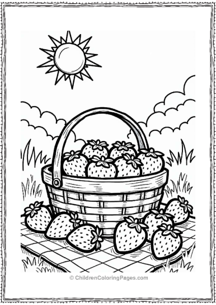 Strawberry Picnic With Muffins Free PDF Printable