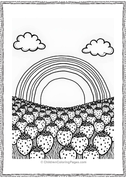 Strawberry Rainbow Over Giant Strawberries Free PDF Printable