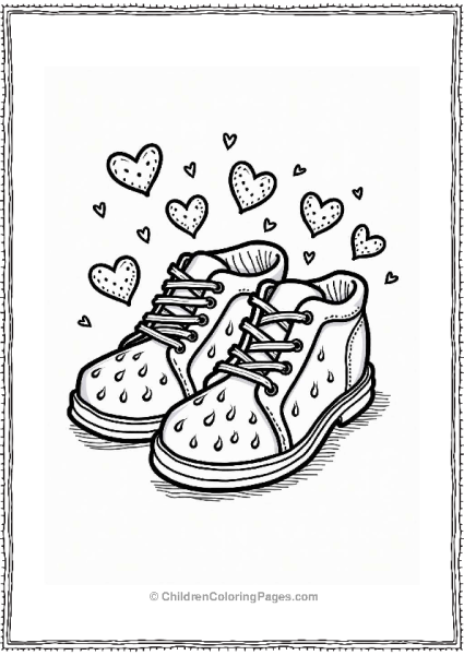 Strawberry Shoes With Playful Hearts Free PDF Printable